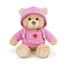 1个疗愈忏悔泰迪熊毛绒玩具，心形文字填充玩偶，泰迪熊拥抱爱心，泰迪熊拥抱玫瑰，情侣/闺蜜祝福礼物，女孩生日/母亲节/毕业礼物 - 彩色 - 查看 32