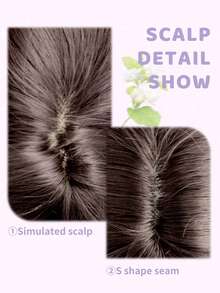 26-Inch Long Synthetic Wig Featuring A Natural Wavy Style In A Stunning Purple Gradient. Designed With Bangs , It Is Crafted From Heat-Resistant Fiber To Ensure Durability. This False Hairpiece Is Perfect For Daily Use, Offering A Natural And Realistic Appearance That Mimics. - Purple Ombre - View 3
