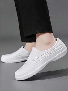 New Waterproof Food Service Shoes, Outdoor Slip-Resistant Work Shoes, Lightweight, Slip-On, Rainy Day Shoes - White - View 12