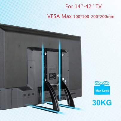 Lislark Two Pieces In One Set, This Tabletop TV Stand Is Designed For 14 To 42-Inch Plasma, LCD, And LED Screens. It Features A Universal Height-Adjustable Monitor Bracket And Is Compatible With VESA Sizes Ranging From 100X100 To 200X200 Mm