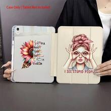 1 Ốp lưng in hình hoa hướng dương và bé gái, có ngăn đựng bút, chân đế đa góc, chức năng tự động bật/tắt màn hình, chất liệu TPU mềm dẻo bảo vệ - Tương thích với iPad thế hệ thứ 10 10.9 inch 2022 / Air 13 (M3 2025) / Air 11 (M3 2025). Tương thích với SAMSUNG, tương thích với . - Nhiều màu - Xem 3