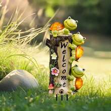 3 Turtles Welcome Garden Stake, Cute Tree Stump Yard Decor, Perfect Mother's Day Gift For Garden Lovers - C - View 6