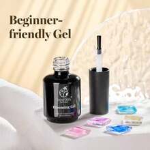Beetles Top Coat Base Gel & Nail Glue Set-3Pcs No Wipe Top Coat Gel Nail Polish & Base Coat With 9 In 1 Nail Glue Shine Effect Long Lasting Soak Off Uv Light Lamp Diy Nail Gifts For Women & Girls - 3PCS 15ML Base & Top Coat with Blooming Gel - 查看 7