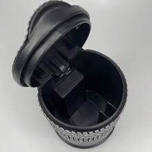 闪亮车载烟灰缸带盖，镶钻车载杯架烟灰缸，水晶钻石迷你烟灰缸垃圾桶，汽车配件 - A - 查看 6