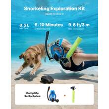 Mini Scuba Tank With Sub-Mask, 0.5L Portable Small Diving Tank For Underwater Breathing, Reusable Lung Diving Cylinder Up To 10 Minutes Dive Time, Emergency Rescue Pony Bottle For Snorkeling - 0.5L No Inflator Tool With Diving Mask - View 2