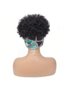 Black Headband Wigs For Women Afro Kinky Curly Wig With Synthetic Short Hair Wigs With Headband Attached Headwrap Wigs Kinky Curly Headband Wig - màu xanh lá - Xem 8