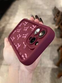 1个新款复古极简粉色蝴蝶结波点图案防震TPU手机壳，兼容苹果17 Pro Max/17 Air/16 Pro Max/15 Plus/14/13/12/11/8P/XS Max和三星Galaxy S24 Ultra/S23 FE/S22/S21/S20/A52S/A15/A03，国际版，非国内版 - 彩色 - 查看 4