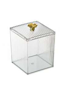 New Dust-Proof Makeup Pad, Lipstick, Cotton Swab Storage Box (With Lid) - Clear - View 3