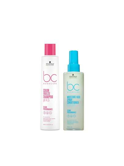Schwarzkopf Professional [Bundle] BC Bonacure Color Freeze Shampoo PH4.5 250 Ml + Moisture Kick Spray Conditioner 200 Ml