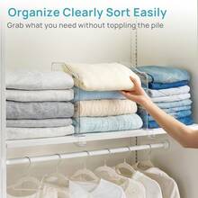 6PC Transparent Plastic Shelf Dividers – Multifunctional Storage Racks For Closets, Cabinets And Drawers, Versatile Shelving Solutions For Home Organization, Shelves - View 2