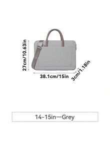 1pc Shoulder Portable Laptop Bag Conference Waterproof Portable Briefcase Back To School - Black 14 to 15 Inches - View 17