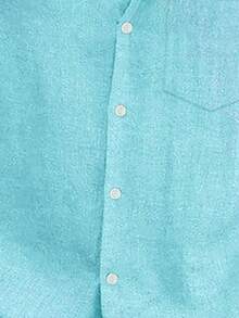 Casual Basic Men's Plus Size Loose Lightweight Short Sleeve Button-Up Shirt - Mint Blue - View 5