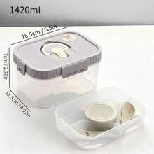 Hộp cơm bento nhựa trong suốt hai lớp kèm đĩa đựng nước chấm và dụng cụ ăn uống, kín hơi và chống rò rỉ, hộp đựng trái cây, salad, thức ăn, hộp đựng cơm trưa tái sử dụng, phù hợp cho học sinh và người lớn sử dụng ở trường, văn phòng, du lịch, cắm trại, dã ngoại và khi đi học. - Nhiều màu - Xem 15