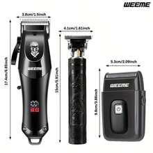 WEEME Bộ 3 máy cắt tóc thông minh, bao gồm máy cắt tóc cho bố mẹ và con cái, máy tỉa tóc điện hình rồng cổ điển, một món quà tuyệt vời. - Nhiều màu - Xem 9