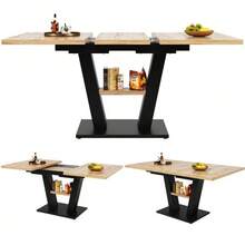 Dining Tables - Black + Natural - View 12