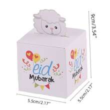 10pcs/Pack Eid Al-Adha, Eid Mubarak Party Favor Gift Candy Paper Box, Small Dessert Box, Chocolate Paper Box, Cute Lamb Design - View 5