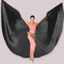1pc Belly Dance Stage Performance Wings Dance Wings Stage Performance Props 360 Degree Cloak Butterfly Wings Gold Cape Street Photography Party Carnival Costume Nightclub Sexy Clothes - Wing - View 6