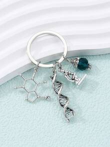 1件独特时尚显微镜、DNA、化学仪器彩色珠子组合合金钥匙扣，送给生物科学爱好者和老师的礼物，也适合送给母亲、父亲、毕业生和教师。 - 彩色 - 查看 9