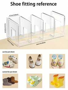 Bộ 4 kệ đựng giày dọc tiết kiệm không gian - Nhiều tầng, kệ chia ngăn tủ quần áo, kệ trưng bày ví và túi xách trong suốt, dễ lắp ráp, lưu trữ nhỏ gọn, thích hợp cho tủ ở lối vào. Lưu ý: Chỉ thích hợp để đựng giày trẻ em và giày dép thông thường. - Trong sáng - Xem 5