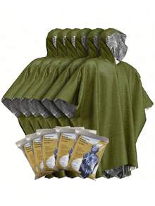 应急保暖毯，双面隔热雨披，反光求生毯，高可见度反光毯，户外露营装备，露营用品，露营必备品 - 多色 - 查看 5