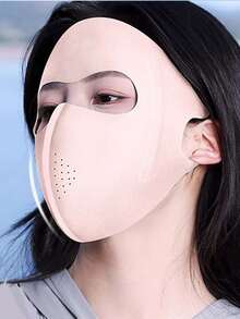 女款夏季防紫外線冰絲3D人體工學防曬面罩，輕盈涼感親膚吸汗，全臉覆蓋不壓耳，可水洗重複使用，網格設計，多色可選，適合海灘露營健行單車開車通勤，母親節開學季夏季戶外活動 - 多款 - 查看 10