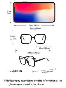 1 chiếc kính mắt nữ kiểu dáng retro vuông tối giản, gọng trong suốt, có thể cá nhân hóa, phù hợp để đeo hàng ngày. - Trong sáng - Xem 5