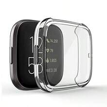 Juego de 3 protectores de visualización compatibles con Fitbit Versa 2 funda protectora ultrafina de TPU suave para reloj inteligente Fitbit Versa 2 color negro azul morado - Versa 2 Negro Azul Prpura - Ver 2