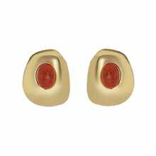 Mydear 一对时尚复古百搭几何金属镶嵌绿松石耳环，适合女性日常和派对佩戴 - 幾何 - 查看 12