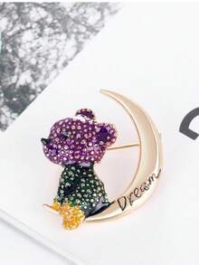 1 chiếc ghim cài áo hình gấu trăng mộng mơ dễ thương, ghim cài áo chống trượt. - Con gấu - Xem 3