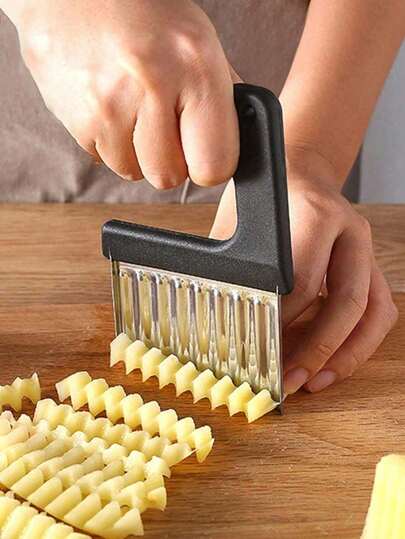 1 Pc Stainless Steel Potato Knife Wave Knife Wolf Teeth Knife Household Kitchen Cutting Vegetable Multifunctional Potato Chip Knife