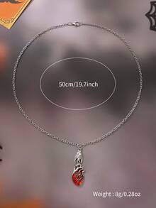 1 chiếc mặt dây chuyền hình trái tim đỏ kiểu Gothic, phù hợp cho nữ, dây chuyền bạc phong cách Punk, tuyệt vời để đeo hàng ngày, dự lễ hội âm nhạc và làm quà tặng trong các bữa tiệc. - Nhiều màu - Xem 3