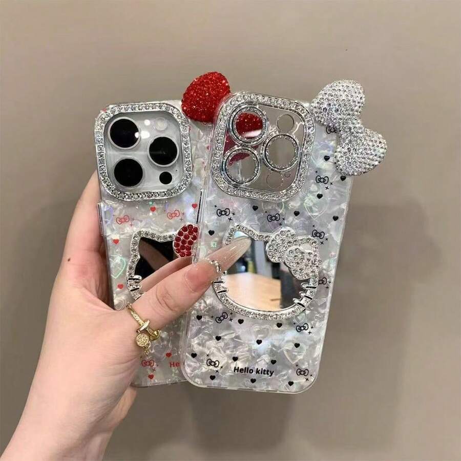 SANRIO 1 ốp lưng điện thoại thời trang sáng tạo, chất liệu chống nước, chống sốc, hình trái tim ba chiều laser, đầu mèo đính đá 3D, nơ đính đá, phong cách hoạt hình, sang trọng, lấp lánh, dễ thương và thời trang, tương thích với dòng 17, 11/12/12 Pro, 13/14/15, 13 Pro/14 Pro/15 Pro, 12 Pro Max/13 Pro Max/14 Pro Max/15 Pro Max, 16, 16 Pro, 16 Pro Max, 17, 17 Pro, 17 Pro Max, thích hợp cho các dịp lễ hội, Ngày Valentine, Ngày của Mẹ, Lễ hội Thuyền Rồng, quà tặng ngày lễ, món quà tuyệt vời nhất. - Đỏ - Xem 1
