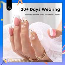 Beetles Top Coat Base Gel & Nail Glue Set-3Pcs No Wipe Top Coat Gel Nail Polish & Base Coat With 9 In 1 Nail Glue Shine Effect Long Lasting Soak Off Uv Light Lamp Diy Nail Gifts For Women & Girls - 2PCS 15ML Nail Glue and Builder Nail Gel - 查看 5