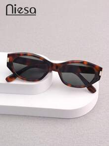NIESA 一副复古猫眼眼镜，休闲夏日度假风，纯色PC（聚碳酸酯）时尚眼镜，女士款，四季皆宜 - 彩色 - 查看 7