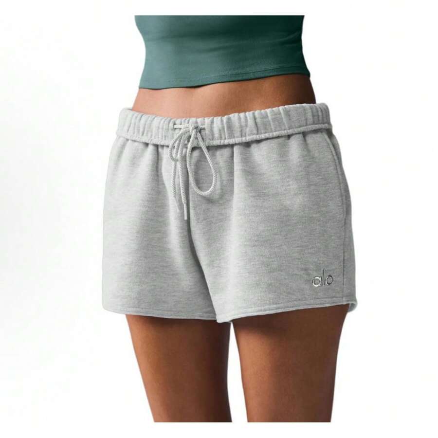 Alo Yoga Accolade Sweat Short | Premium French Terry Loungewear | Luxury Soft-Touch High-Waist Athletic Short | Versatile Unisex Studio-To-Street Essentials | Iconic Chrome Logo Relaxed Fit Apparel - 淺灰色 - 查看 1