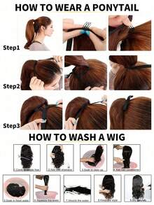 14in Synthetic Fiber Drawstring Ponytail Clip-On Wig, Suitable For Women To Wear On Christmas And Halloween - Multicolor - View 9