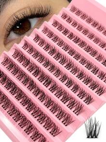 Rikuaild 120片D型卷翘蓬松簇状假睫毛，柔软轻盈，自然交叉设计 - D - 查看 2