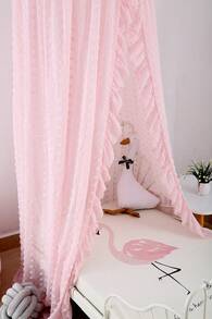 Baby Bed Canopy – Hanging Mosquito Net, Play Tent, Kids' Room Decor – Fabric Bed Accessory With Lace Trim (60 X 240 Cm) - Baby Pink - View 5