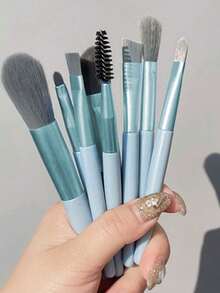 12/1 Set Makeup Brush Set, Portable Eyeshadow & Blush Brush Set, Cleansing Sponge Tools, Makeup Sponge, Makeup Tool Set Includes 8 Makeup Brushes + 4 Makeup Sponge Puffs, Cleansing Tools, Face Brush, Eye Brush, Brow Brush, Foundation Brush, Blush Brush, Stippling Brush, Concealer Brush, Makeup Sponge, Makeup Sponge, Soft Bristle Makeup Brushes - Multicolor - View 10