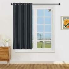 1/2 tấm rèm cản sáng hoàn toàn, chất liệu nhẹ, phủ lớp kim loại, cản sáng 100%, có khoen treo phía trên, thích hợp cho phòng khách/phòng ngủ, màu hồng. - màu đen - Xem 27