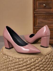 MonaNise Damen Spitzschuh Mode 7cm Plateau High Heel Schuhe, vielseitig für Partys, Lässig und formelle Anlässe - Pink - Übersicht 3