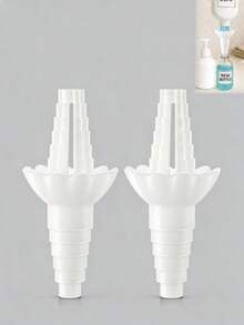 Bộ dụng cụ đổ hết chất lỏng trong chai đa năng One Piece - Khớp nối chuyển chất lỏng tái sử dụng, được trang bị phễu chống lãng phí, thích hợp cho xà phòng, dầu gội, dầu xả, kem dưỡng da và sử dụng trong phòng tắm, với thiết kế bằng nhựa bền chắc. - Xem 10