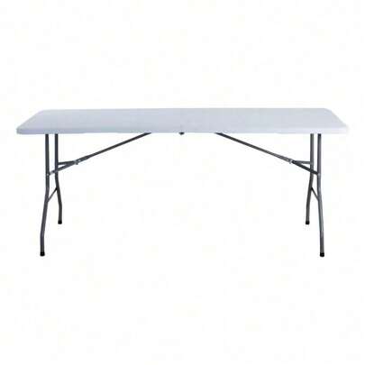 Mesa Plegable Rectangular 180 cm – Modelo Roma Blanco para Jardín, Ideal para Exteriores y Eventos