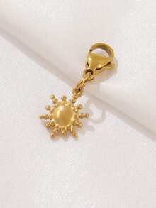 1pc Stainless Steel Sun Pendant With Lobster Clasp 18K Gold Plated Charms DIY Bracelet Necklace Findings Jewelry Making Accessories - Pendants - View 7