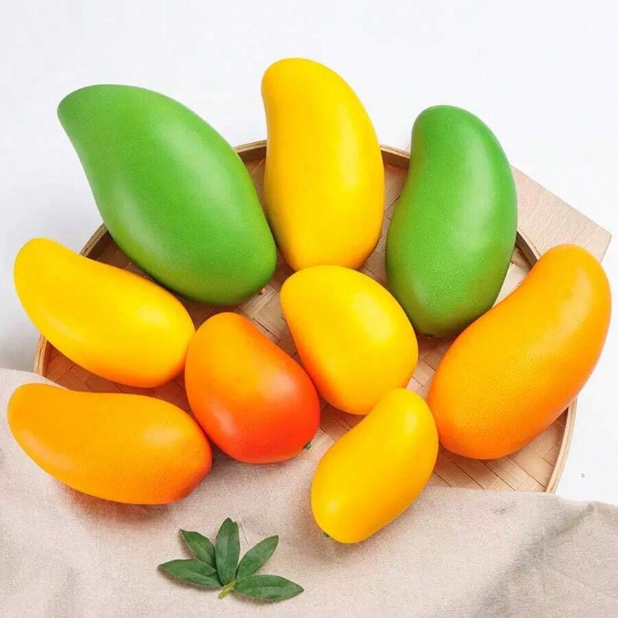 1个逼真芒果造型挤压玩具，创意食物减压玩具，挤压解压小工具，派对恶搞礼物，热门商品 - 彩色 - 查看 1