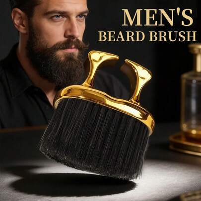 1/2 chiếc lược chải râu cao cấp dành cho nam, lược cạo râu lông heo mềm mại để tỉa và tạo kiểu râu, dụng cụ chuyên nghiệp phù hợp cho gia đình và salon.