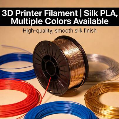 250g 3D Printer Filament 1.75mm Silk PLA | Premium Smooth Silk Finish Multi-Color 3D Filament | Individually Packed Spool For 3D Printing Pens & Machines | 3D Printer Supplies | Impresora 3D Filament