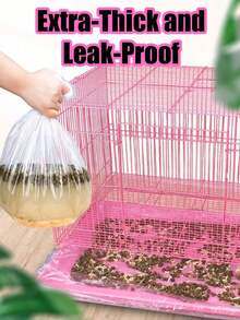 50/150pcs Disposable Cage Liners,Stretchable Disposable Pet Cage Liner,Rabbit Tray Liner, Pet Tray Elastic Transparent Plastic Bag,Extra-Thick Construction Resists Tearing, Cleaning Bag Easy Clean / Quick Clean, Garbage Bag - Transparent - View 2