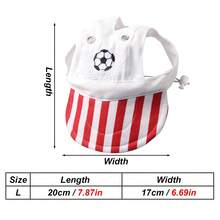 1 pieza Sombrero con temática de la Copa Mundial adecuado para perros y gatos, gorra de fútbol para perros con agujeros para las orejas, boina y gorra de béisbol para mascotas, sombrero ajustable para el sol adecuado para gatos y perros pequeños/medianos, accesorio para caminar para mascotas - Multicolor - Ver 15