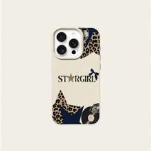 1pc TPU Material STARGIRL Leopard Print Disco Collage Pattern Phone Case, Compatible With Iphone 17 Pro Max/17/16 Pro Max/15/13/12/11, S20 FE/A15/S24/A55, Note 11/Note 12/Note 13 Pro, Full-Body Shockproof Soft Protective Cover - White - View 5